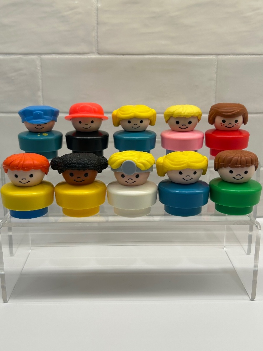 Vintage 90s Fisher Price Chunky Little People Set Of 10 (2-93f)